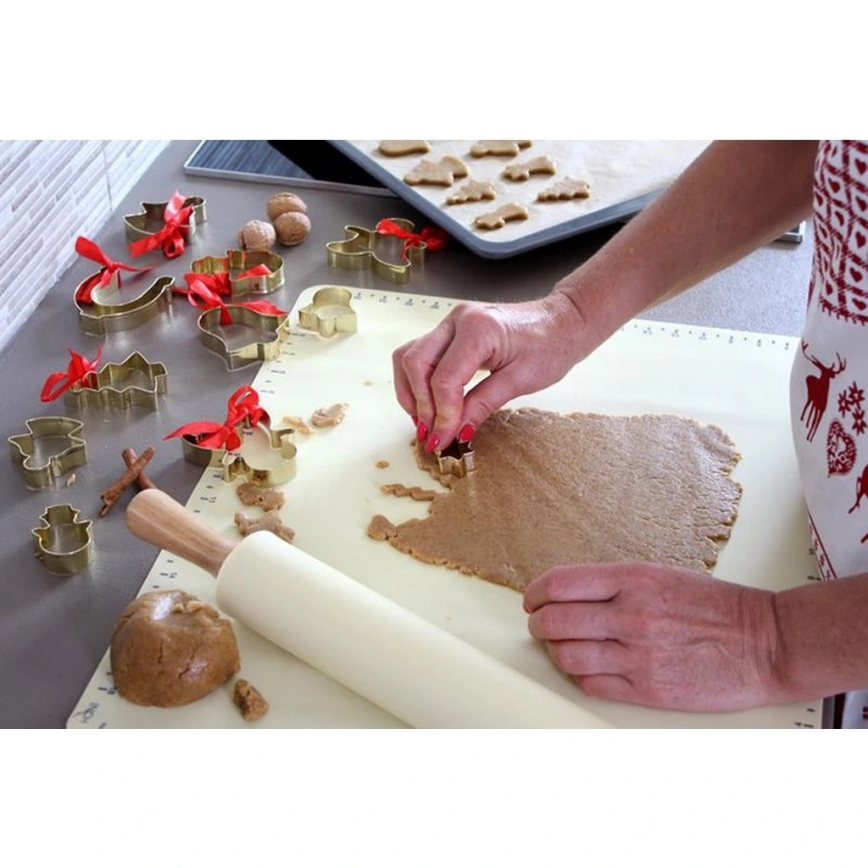 Puidust rull silikoonkattega TORO, 43 cm, kreemjas