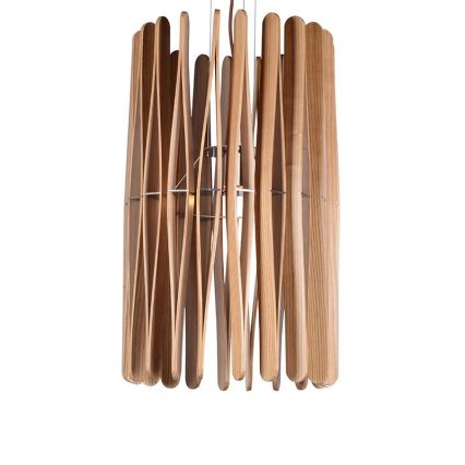 Puitlühter riputuskaabliga 1xE27/60W/230V, läbimõõt 38 cm, massiivne, saare- ja kummipuidust