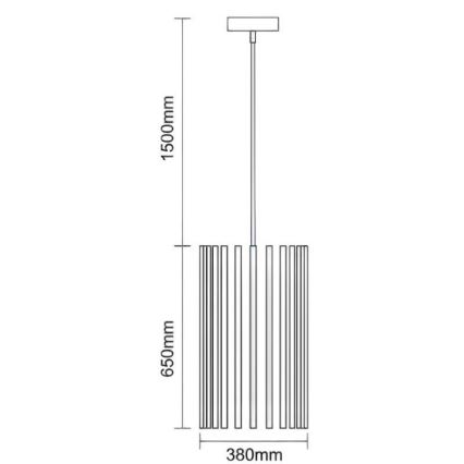 Puitlühter riputuskaabliga 1xE27/60W/230V, läbimõõt 38 cm, massiivne, saare- ja kummipuidust