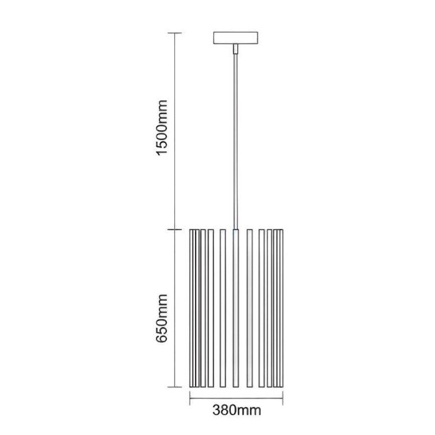 Puitlühter riputuskaabliga 1xE27/60W/230V, läbimõõt 38 cm, massiivne, saare- ja kummipuidust