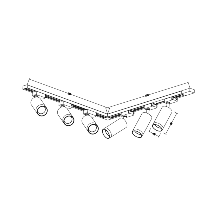Punktvalgusti MICA liistsüsteemile 6xGU10/10W/230V valge/mattkroom