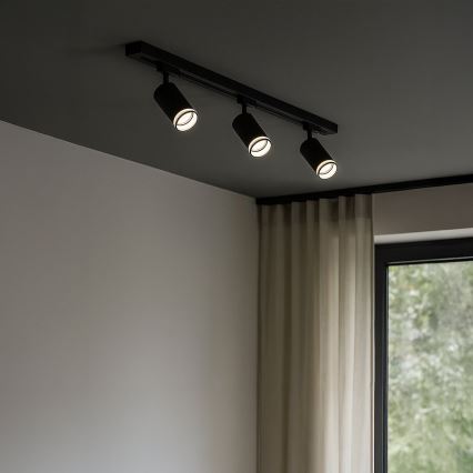 Punktvalgusti PIPE 1-faasilisele liistsüsteemile, 1xGU10/10W/230V, must