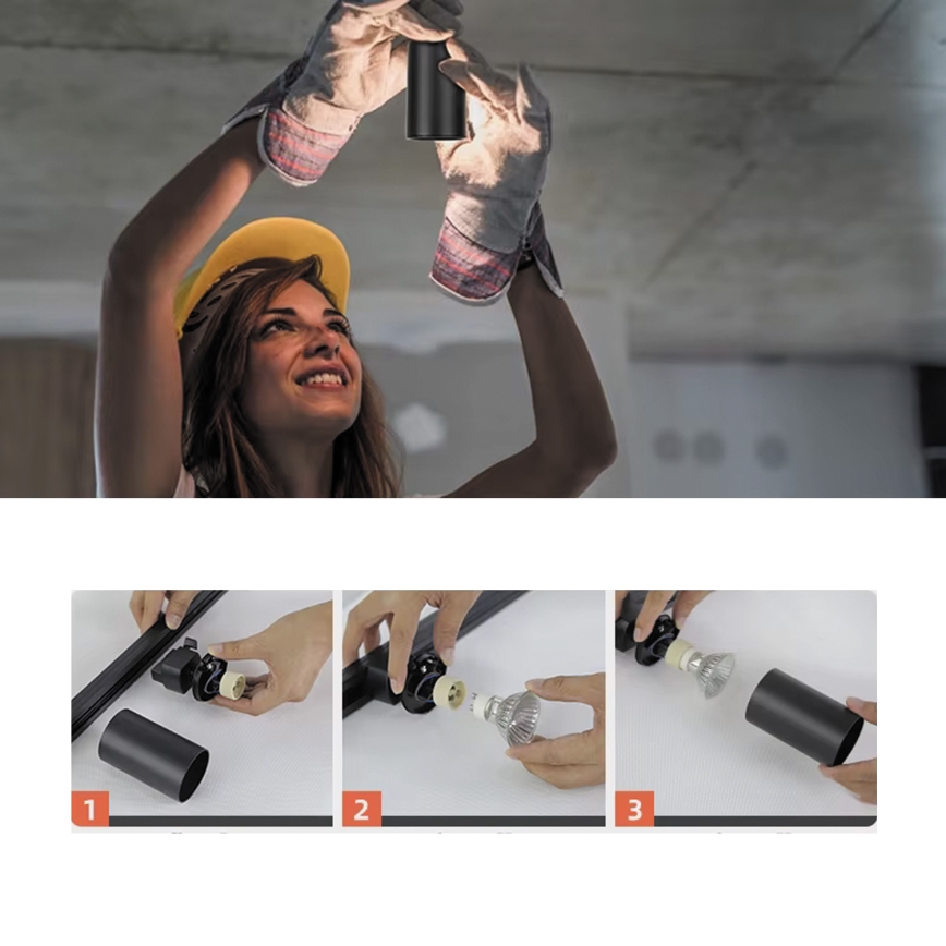 Punktvalgusti ühefaasilisele liistsüsteemile 1xGU10/10W/230V valge