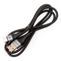 Punutud USB kaabel USB-A / USB-C ühendus 18W 1m must