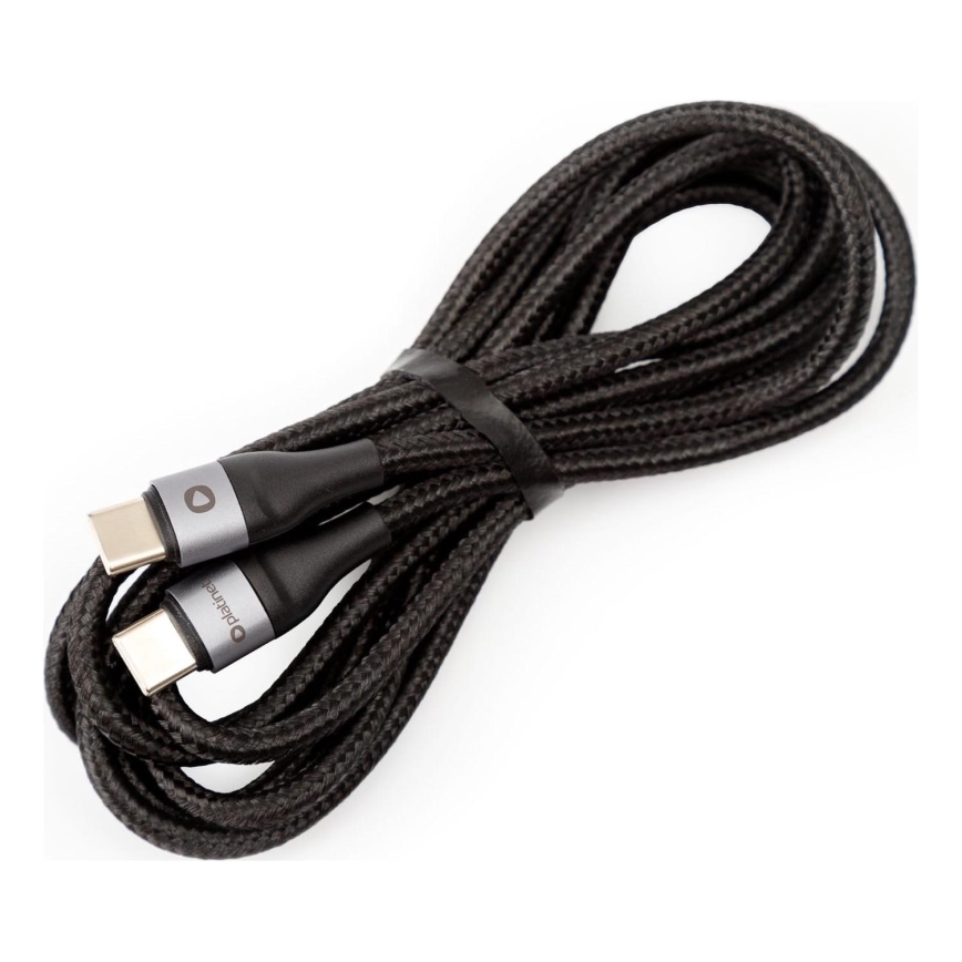 Punutud USB kaabel USB-C / USB-C ühendus 42W 2m must