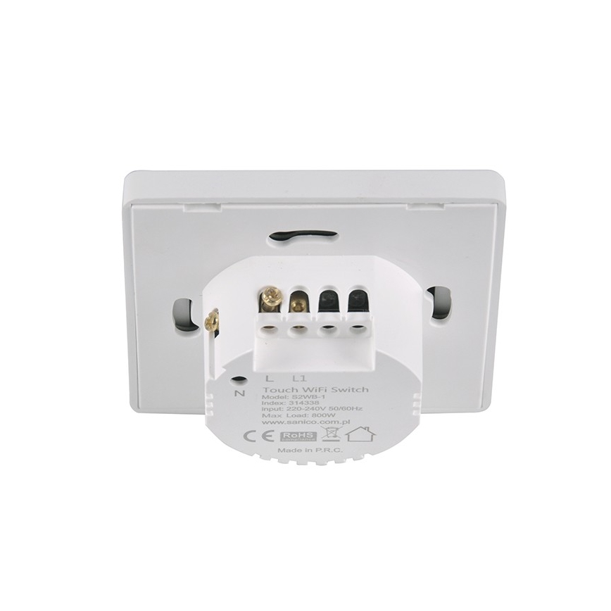Puutetundlik lüliti ühe pooluseline SMART 800W/230V valge Wi-Fi Tuya