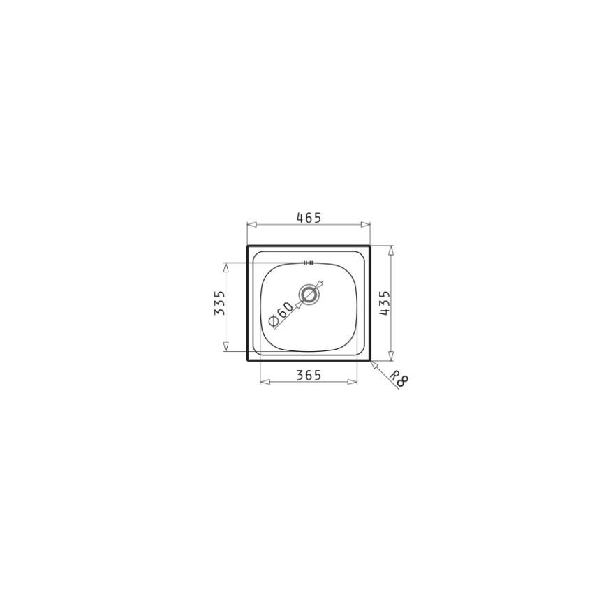 Pyramis 100139601 - Valamu kööki E33 46,5x33,5 cm satiin