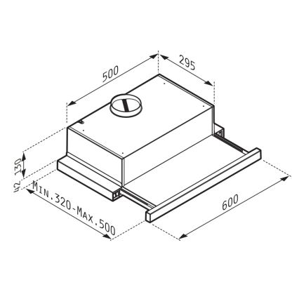 Pyramis 65040001 - Õhupuhasti SLIDING NT 60 cm valge