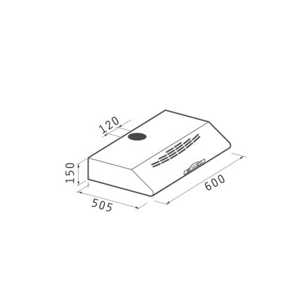 Pyramis 65041701 - Standardne õhupuhasti HOOD 60 cm must