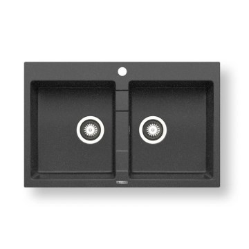 Pyramis 70053201 - Valamu kööki SPARTA 78x50 cm graniit/must