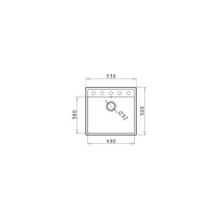 Pyramis 70058401 - Valamu kööki CAMEA 50x53 cm graniit/hall
