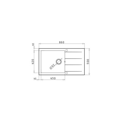 Pyramis 70070611 - Köögivalamu ATHLOS 86x50 cm graniit/valge