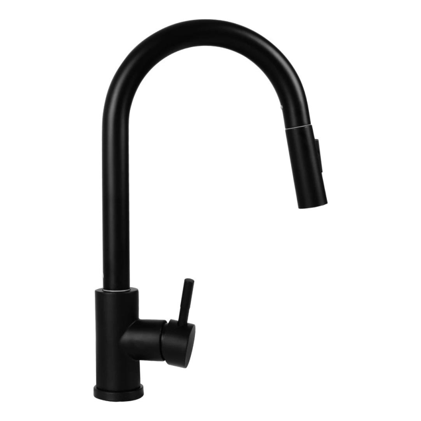 Pyramis 90941338 - Kraanikausside komplekt väljatõmmatava dušipeaga IDEA mattmust
