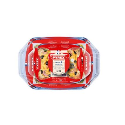 PYREX 3-osaline ahjuvormide komplekt 1,4/3/4 l