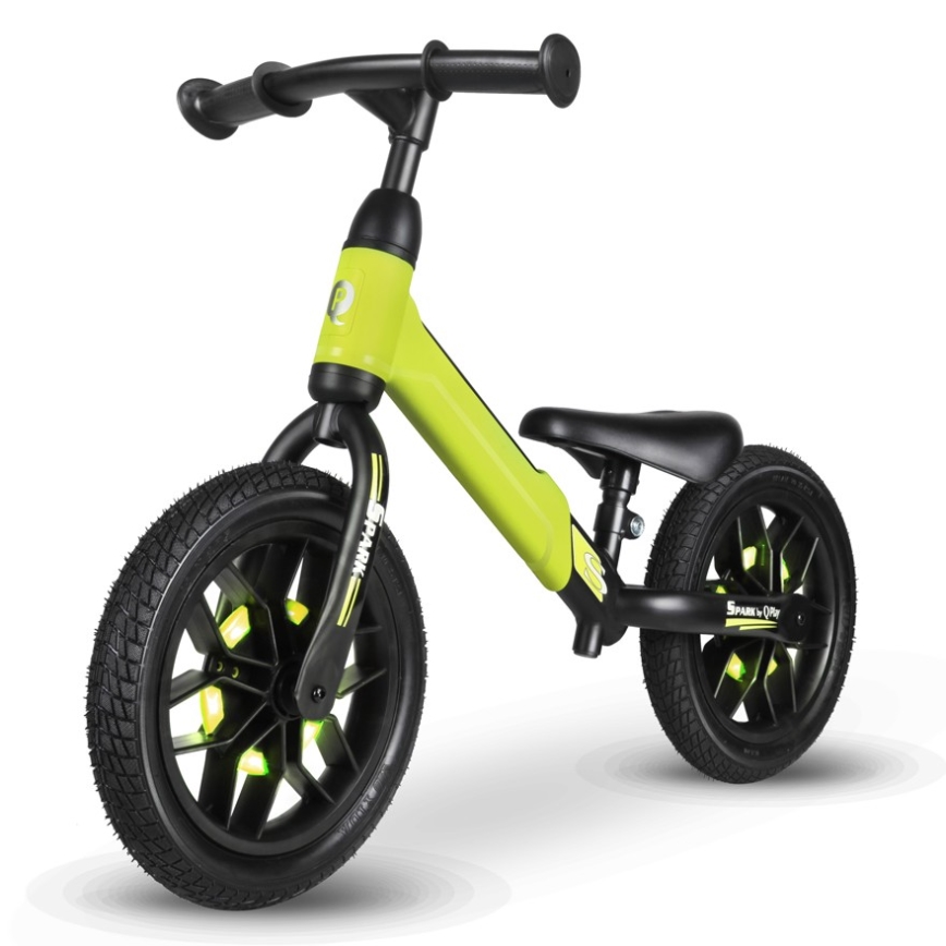 QPlay - Jooksuratas koos LED dioodidega valgustid ratastel SPARK roheline