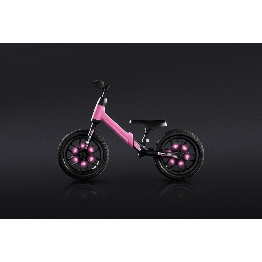 QPlay - Jooksuratas koos LED dioodidega valgustid ratastel SPARK roosa