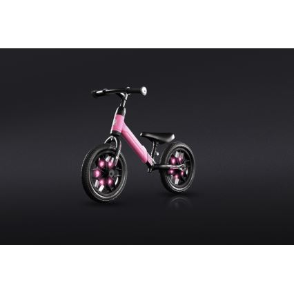 QPlay - Jooksuratas koos LED dioodidega valgustid ratastel SPARK roosa