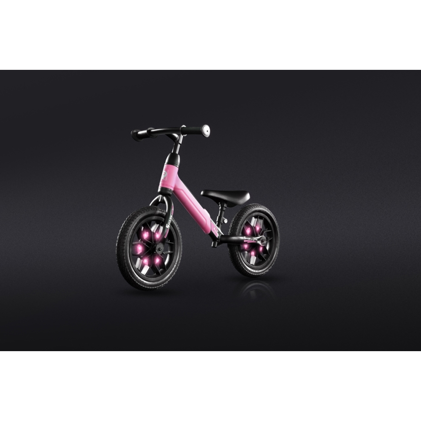 QPlay - Jooksuratas koos LED dioodidega valgustid ratastel SPARK roosa