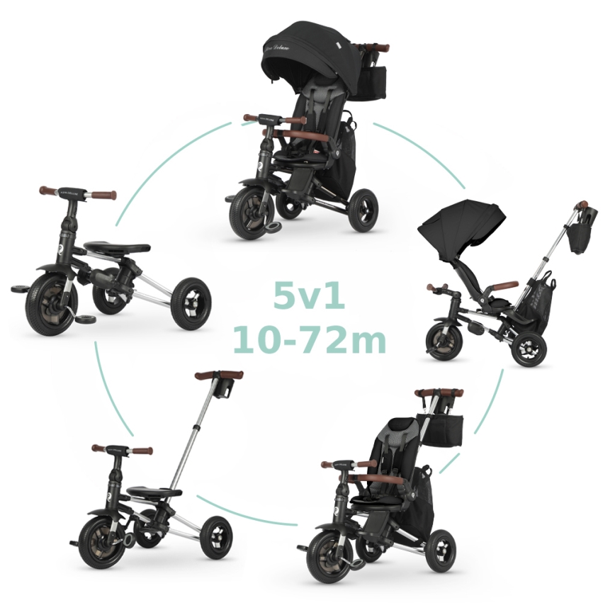QPlay - Laste kolmeratas 5-ühes NOVA DELUXE must