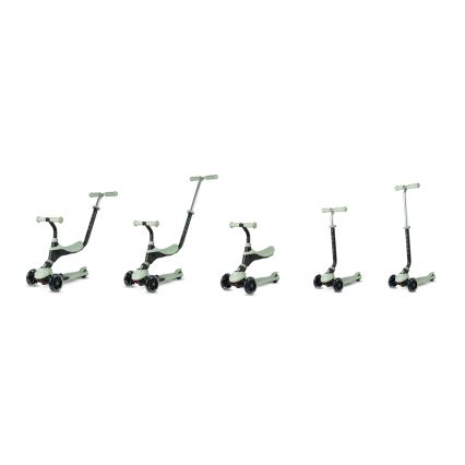 QPlay - Laste tõukeratas LED-ratastega 5-ühes SEMA PRO roheline