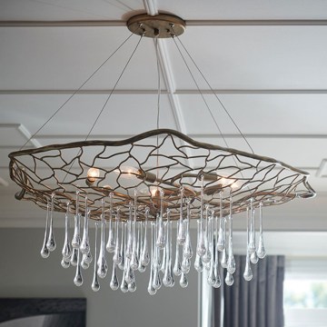 Quintiesse - Kuldne kaabliga ripplühter LAGUNA 6xE14/40W/230V läbimõõt 91,4 cm