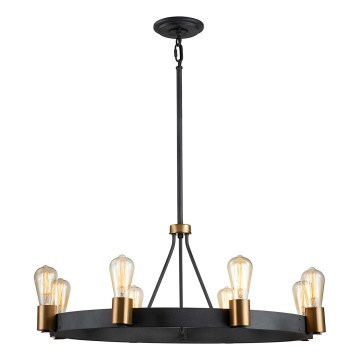 Quintiesse - Laelamp varrega SILAS 8xE27/60W/230V, läbimõõt 82,9 cm, must/kuldne