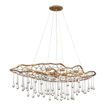 Quintiesse - LAGUNA lühter kaabliga 8xE14/40W/230V läbimõõt 106,7 cm kuldne