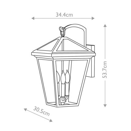 Quintiesse - Välisseinale kinnitatav seinavalgusti ALFORD L 3xE14/40W/230V IP44 must