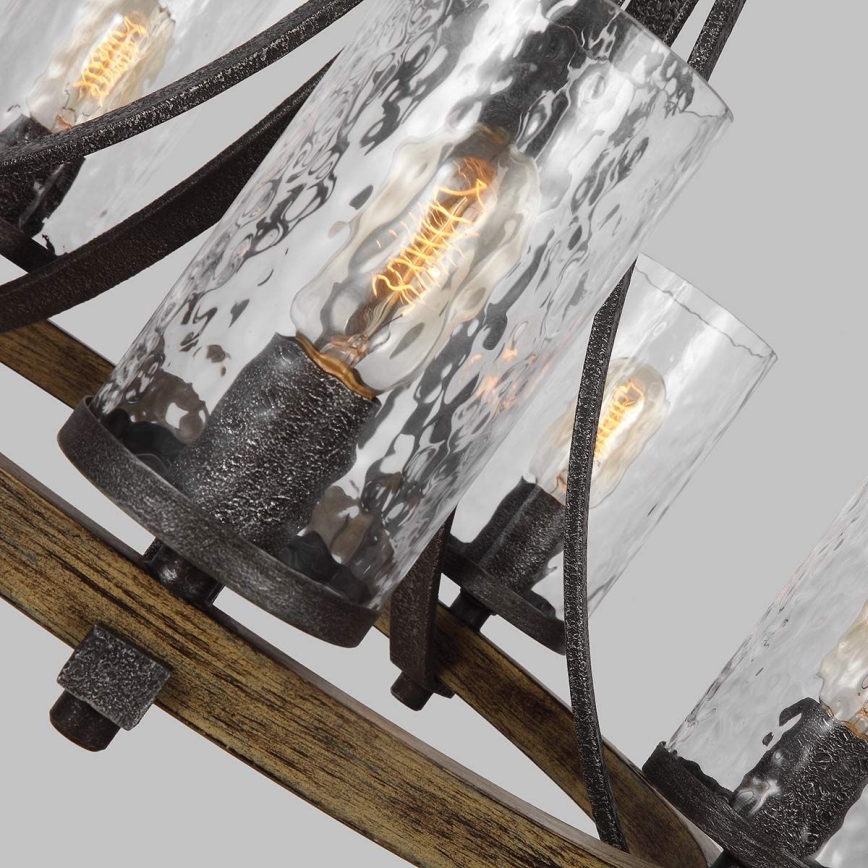 Quintiesse - Ketiga rippuv lühter ANGELO 5xE27/60W/230V, tammeviimistlusega