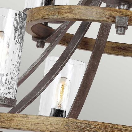 Quintiesse - Ketiga ripplühter ANGELO 9xE27/60W/230V tammeviimistlus