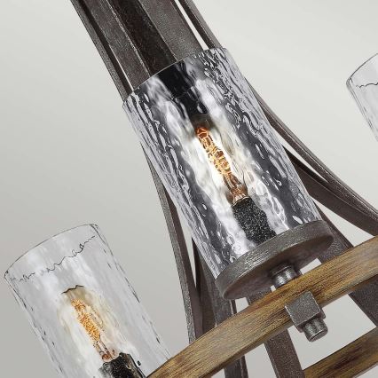 Quintiesse - Ketiga ripplühter ANGELO 9xE27/60W/230V tammeviimistlus