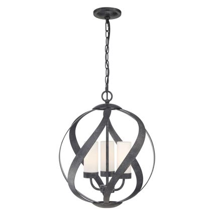 Quintiesse - välislühter kettaga BLACKSMITH 3xE14/40W/230V Ø 40,7 cm IP44 must