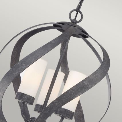 Quintiesse - välislühter kettaga BLACKSMITH 3xE14/40W/230V Ø 40,7 cm IP44 must
