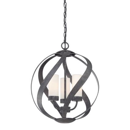 Quintiesse - välislühter kettaga BLACKSMITH 3xE14/40W/230V Ø 40,7 cm IP44 must