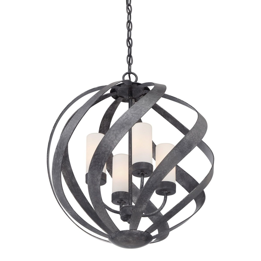 Quintiesse - Välisvalgusti kettaga BLACKSMITH 4xE14/40W/230V läb. 50,1 cm IP44 must