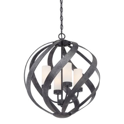 Quintiesse - Välisvalgusti kettaga BLACKSMITH 4xE14/40W/230V läb. 50,1 cm IP44 must