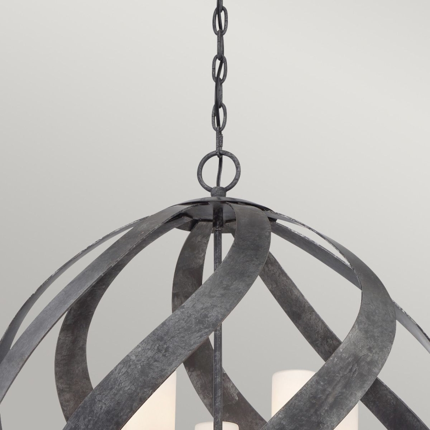 Quintiesse - Välilühter ketiga BLACKSMITH 5xE14/40W/230V läbimõõt 66,4 cm  IP44 must