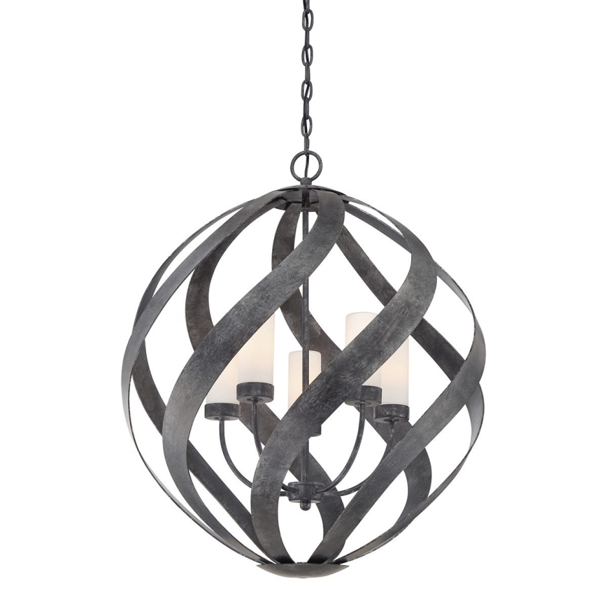 Quintiesse - Välilühter ketiga BLACKSMITH 5xE14/40W/230V läbimõõt 66,4 cm  IP44 must