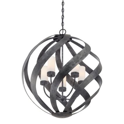 Quintiesse - Välilühter ketiga BLACKSMITH 5xE14/40W/230V läbimõõt 66,4 cm  IP44 must
