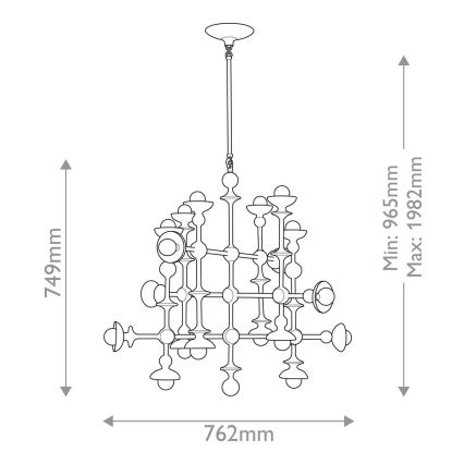 Quintiesse - Varrega lühter CADENCE 18xE14/40W/230V valge