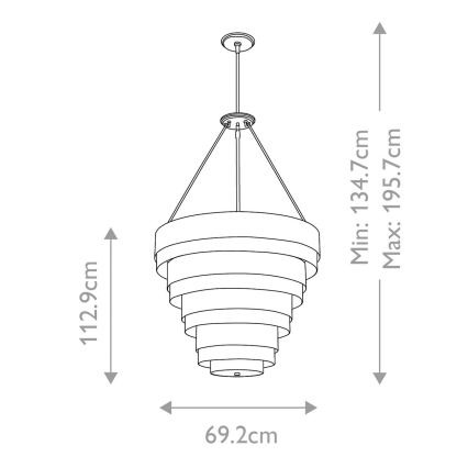 Quintiesse - Varrega lühter ECHELON 8xE14/40W/230V kuldne
