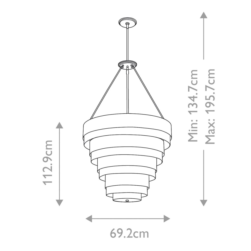 Quintiesse - Varrega lühter ECHELON 8xE14/40W/230V kuldne