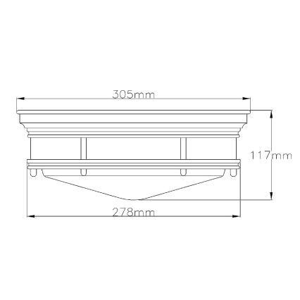 Quintiesse - Välislaelamp HADRIAN 2xE27/40W/230V, läbimõõt 27,8 cm, IP44, pronksviimistlus