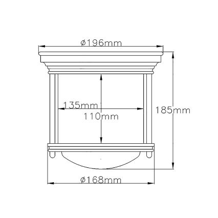Quintiesse - Välisvalgusti laele HADRIAN 1xE27/60W/230V Ø 16,8 cm IP44