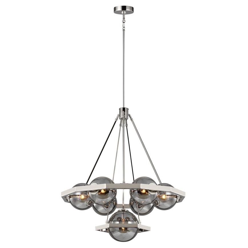 Quintiesse - Lühter varrega HARPER 7xE14/60W/230V Ø 81,3 cm läikiv kroom/suitsune