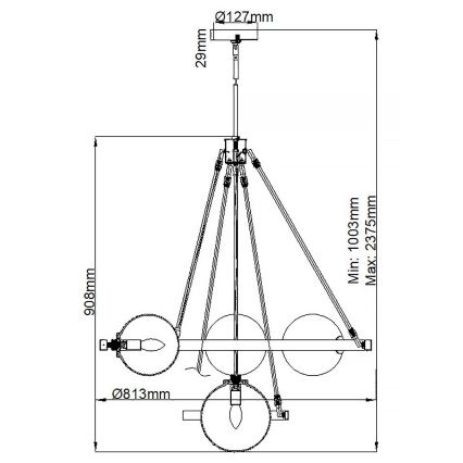 Quintiesse - Lühter varrega HARPER 7xE14/60W/230V Ø 81,3 cm läikiv kroom/suitsune