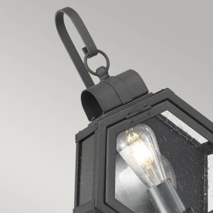 Quintiesse - Välisseinale paigaldatav seinavalgusti HEATH S 1xE27/60W/230V IP44 must