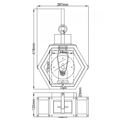 Quintiesse - Välisseinale mõeldud seinavalgusti HEATH M 1xE27/60W/230V IP44 must