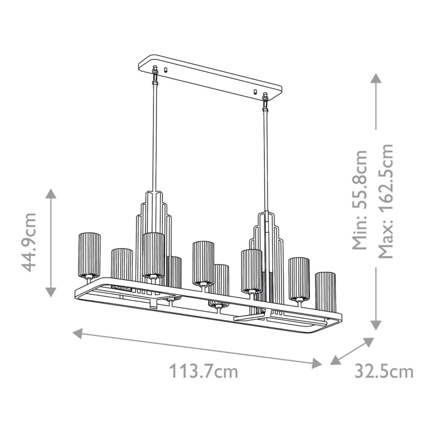 Quintiesse - vardaga lühter KIMROSE 10xE14/40W/230V kuldne