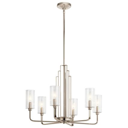 Quintiesse - Lühter varrega KIMROSE 6xE14/40W/230V läbimõõt 68,6 cm läikiv kroom